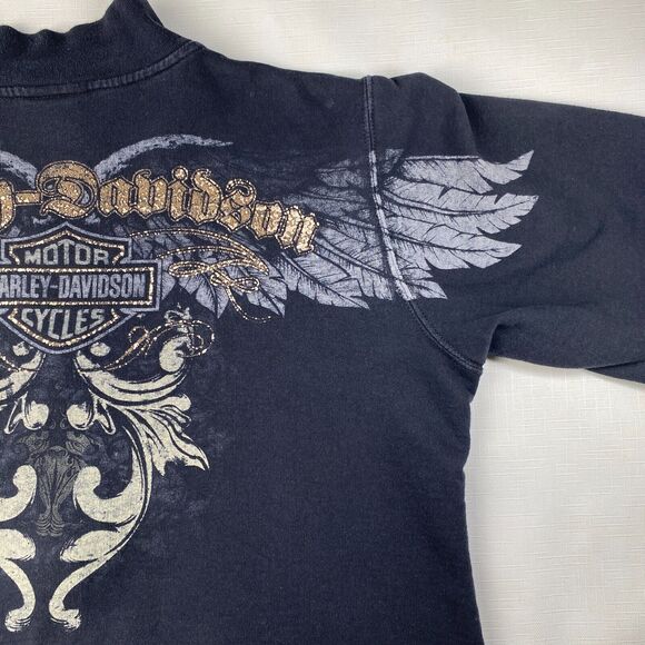 Harley-Davidson GOLD WINGS Blue Full Zip Sweatshirt! J&L SIOUX FALLS SD Sz M - Picture 13 of 16